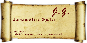 Juranovics Gyula névjegykártya